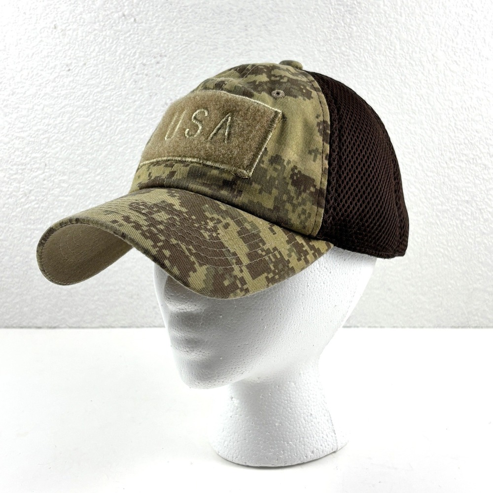 Pit Bull USA Tactical Trucker Hat Mens OSFA Brown Digital Camo Cap‎ Outdoor Hunt
